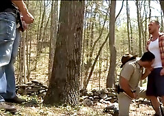 Old Chap See Unshaved Obese Older Fucking two fellas in woods